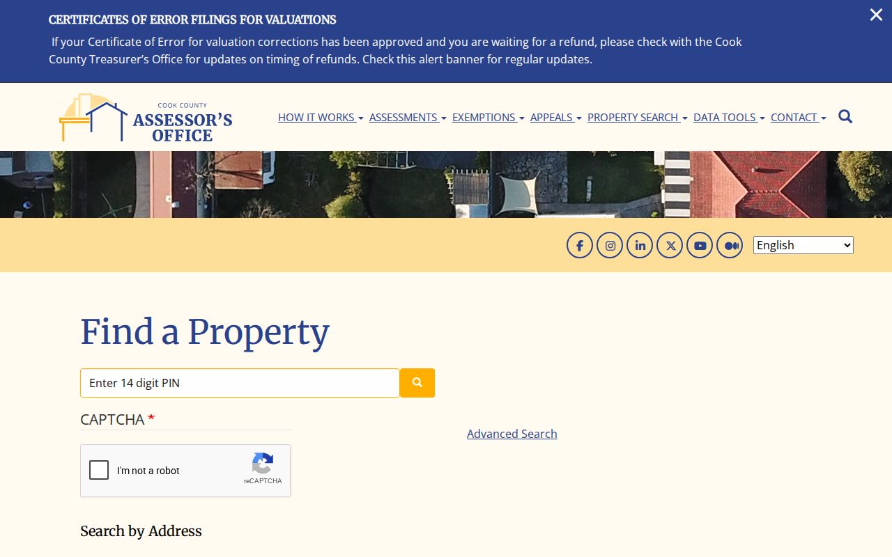 Glenview residents directory Cook County Assessor address fields