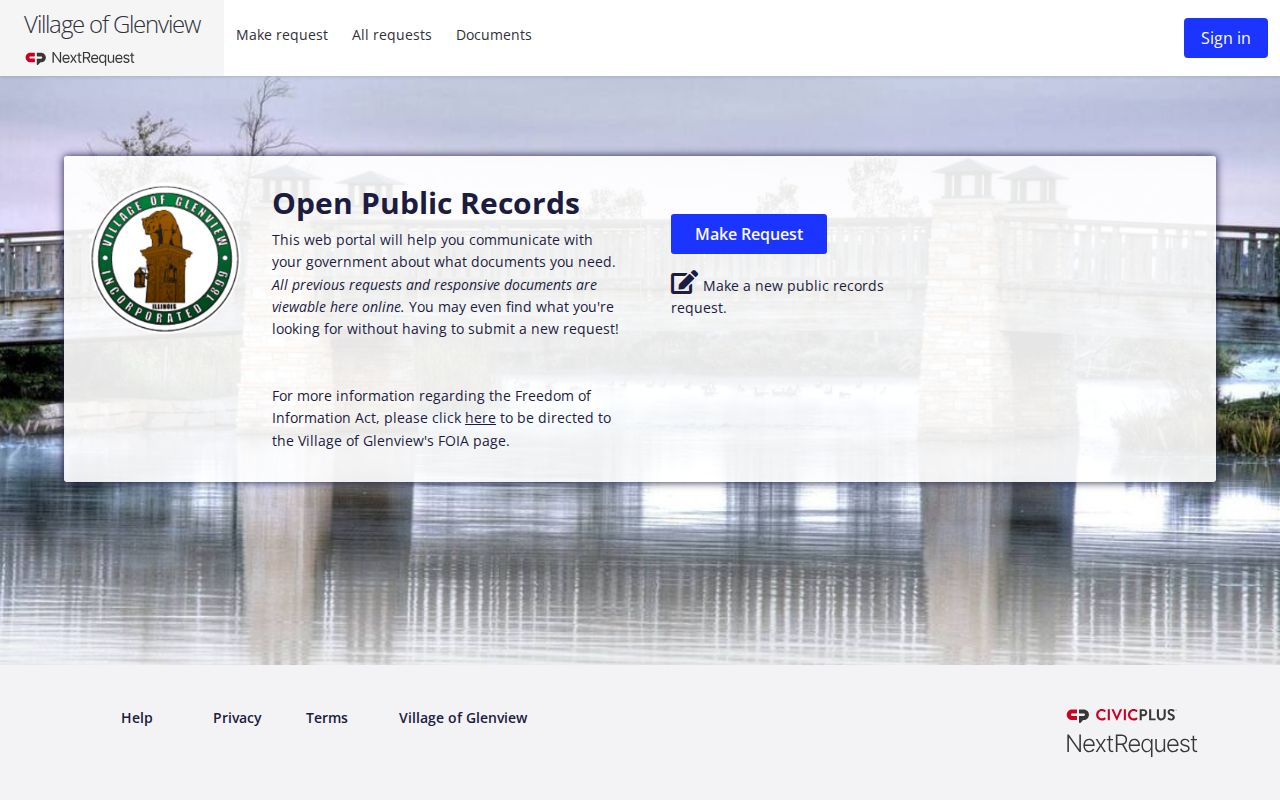 Glenview residents directory public records request portal