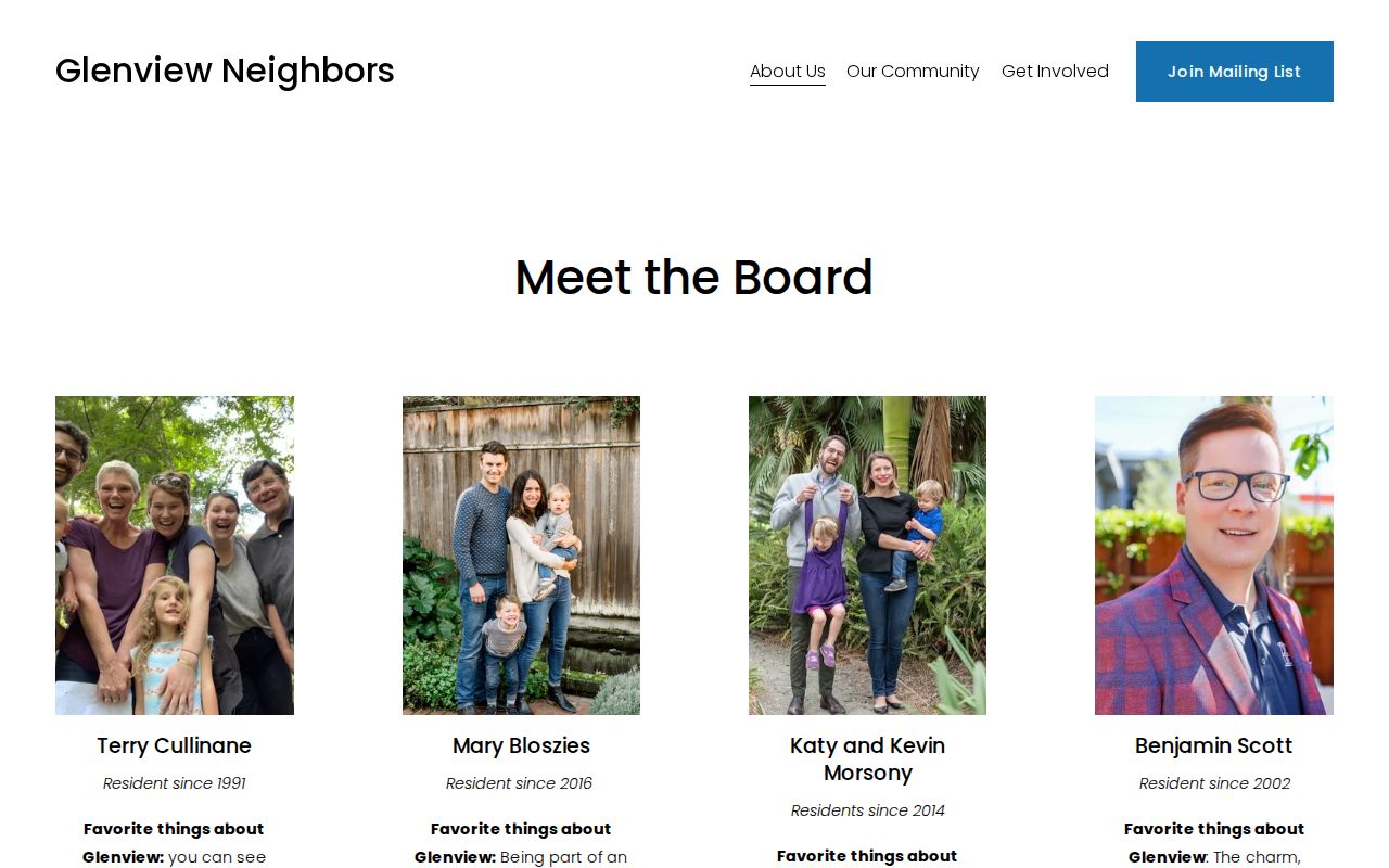 Glenview neighbors private community association board page