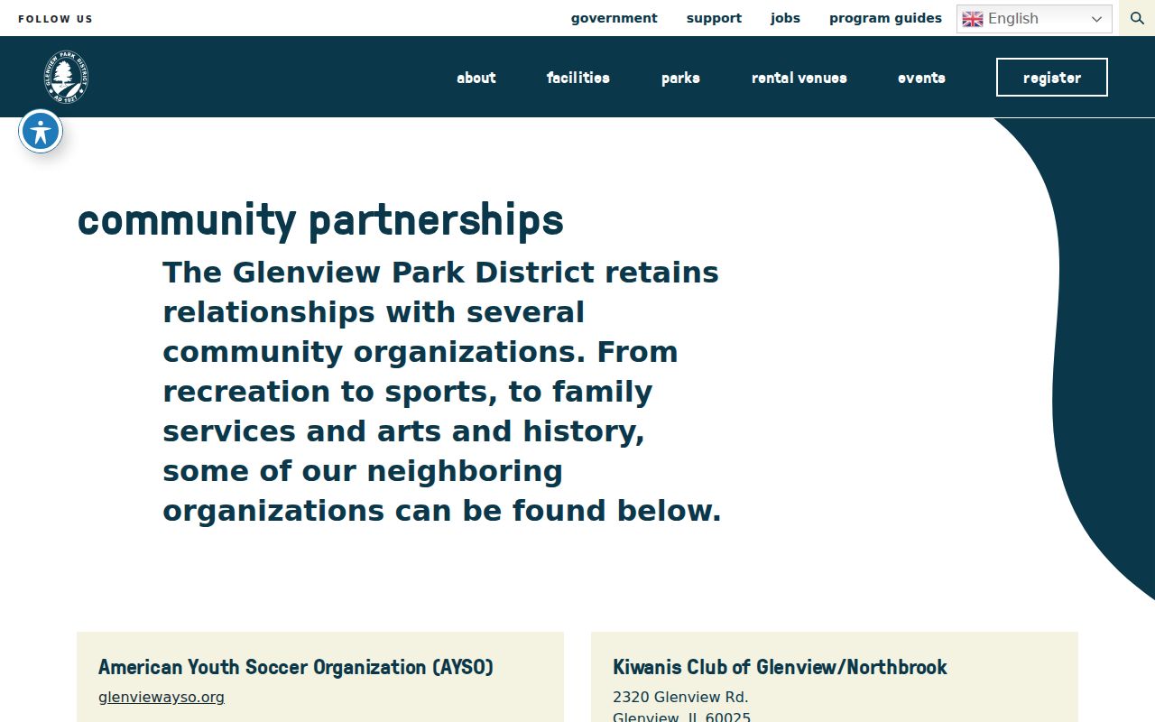 Glenview neighbors community organizations listed by the Park District