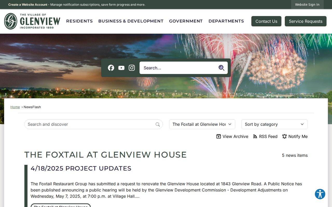 Glenview neighbors project update archive for block research