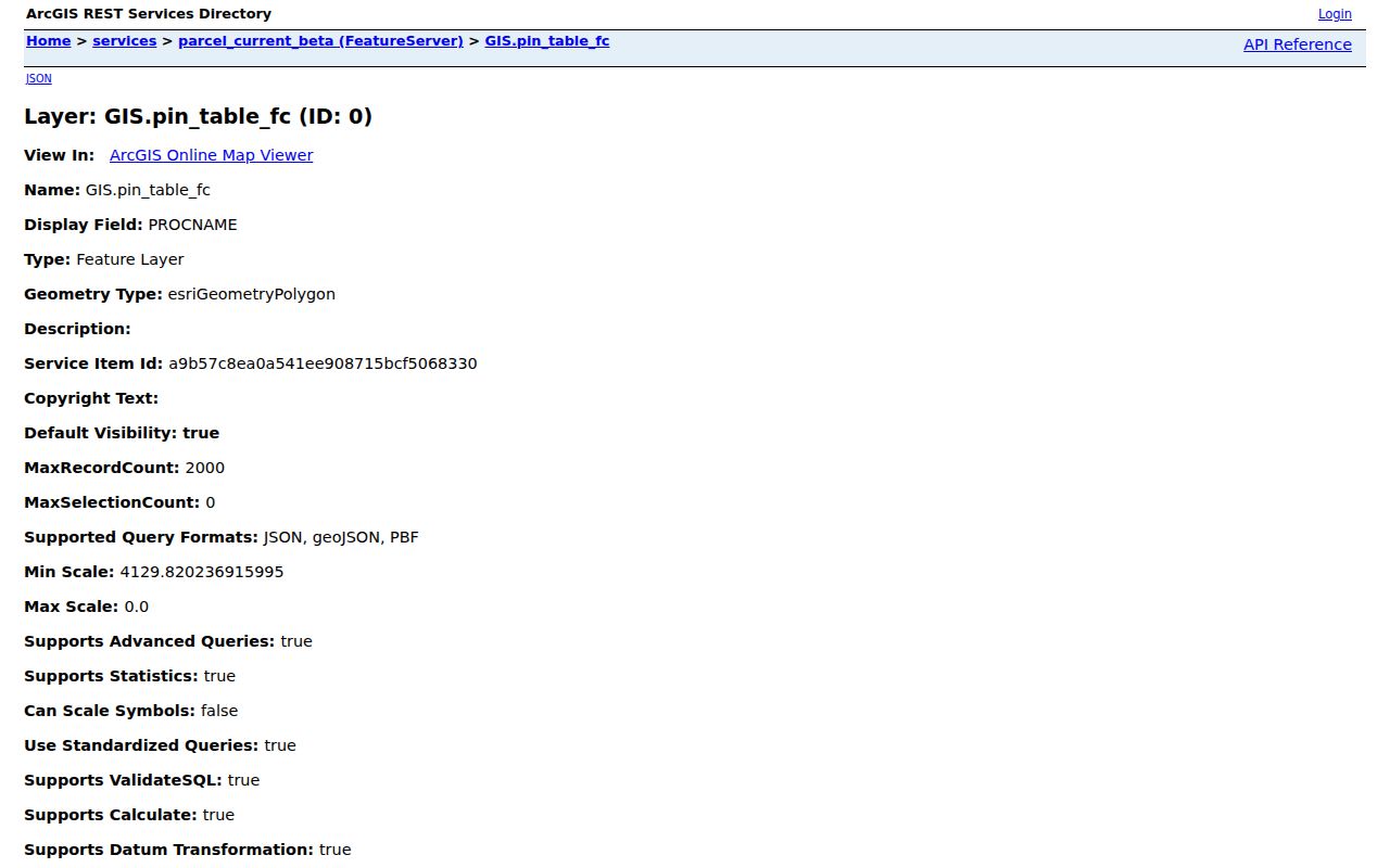 Cook County parcel GIS layer used for Glenview street records