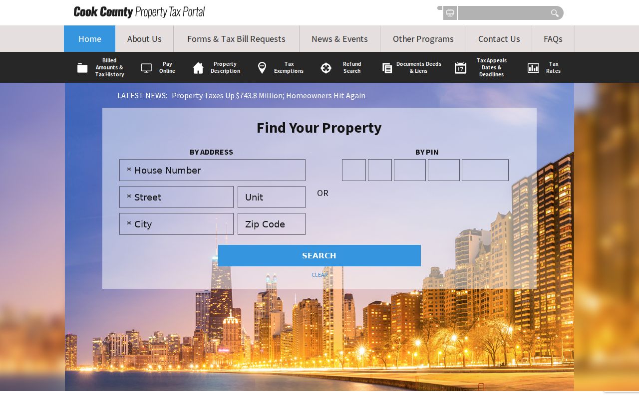 Cook County Property Information search for Glenview addresses